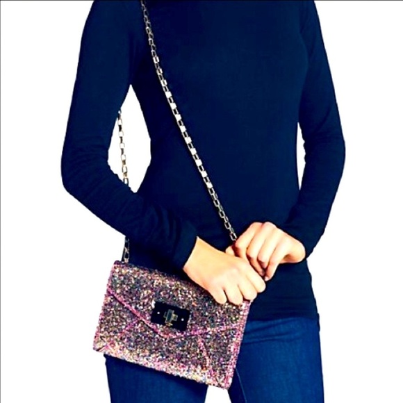 kate spade Handbags - Kate Spade Moonlit Soiree Glitter Pink Handbag Cross Body